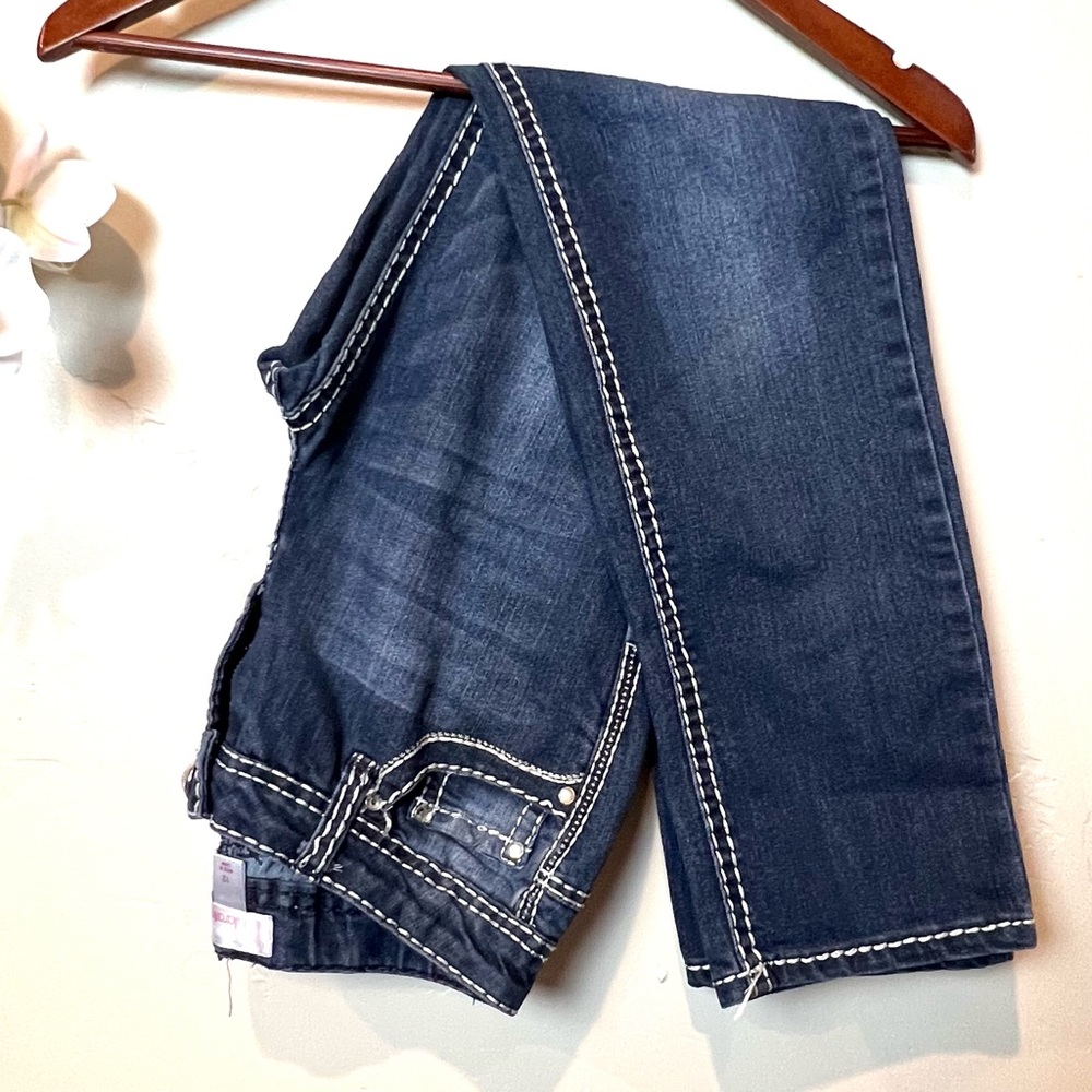 Xhilaration denim jeans pants size 12 dark wash  embellished